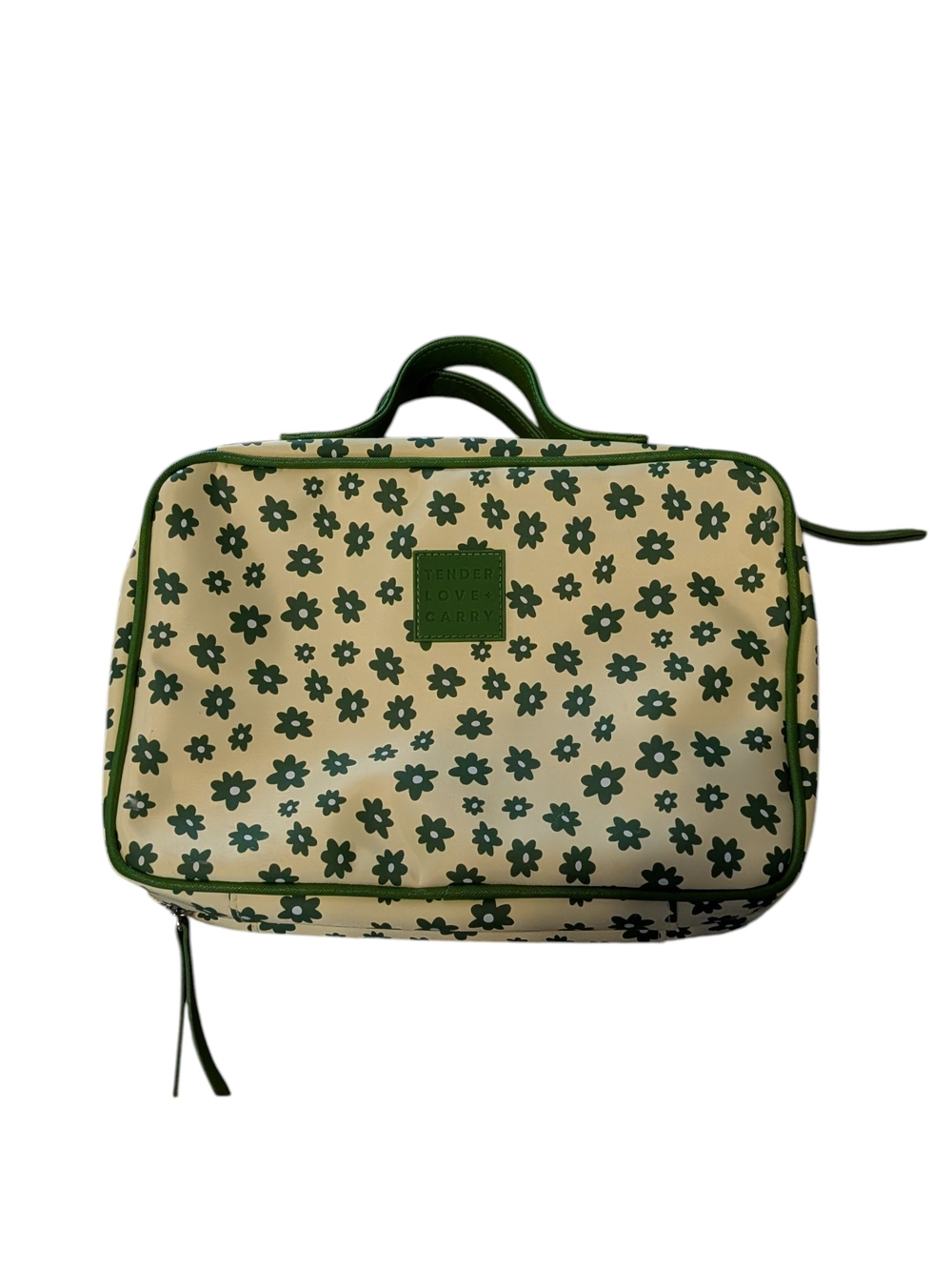 Traveler Floral Print Makeup Case - Green